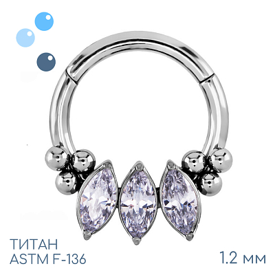 Кольцо-кликер 3K Crystal Bead 1.2 мм (16 G)